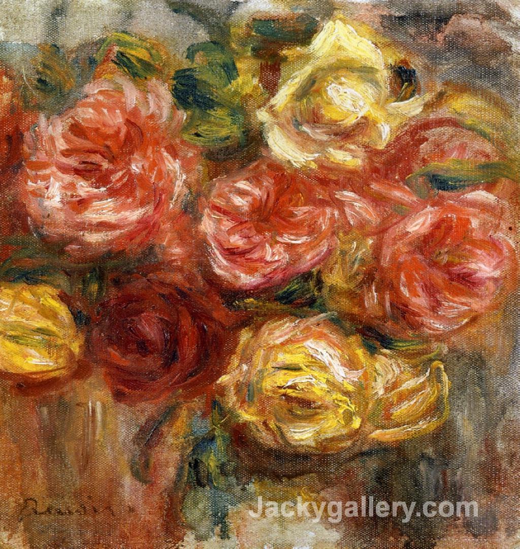 Bouquet of Roses in a Vase by Pierre Auguste Renoir paintings reproduction